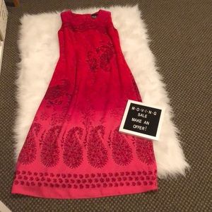 Red and pink paisley maxi dress